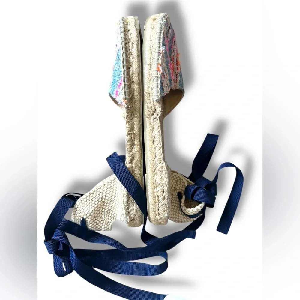 Manebi Striped Espadrille Wrap Sandals